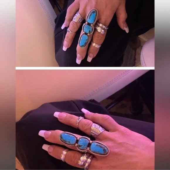 Vintage silver turquoise ring - Picture 2 of 10